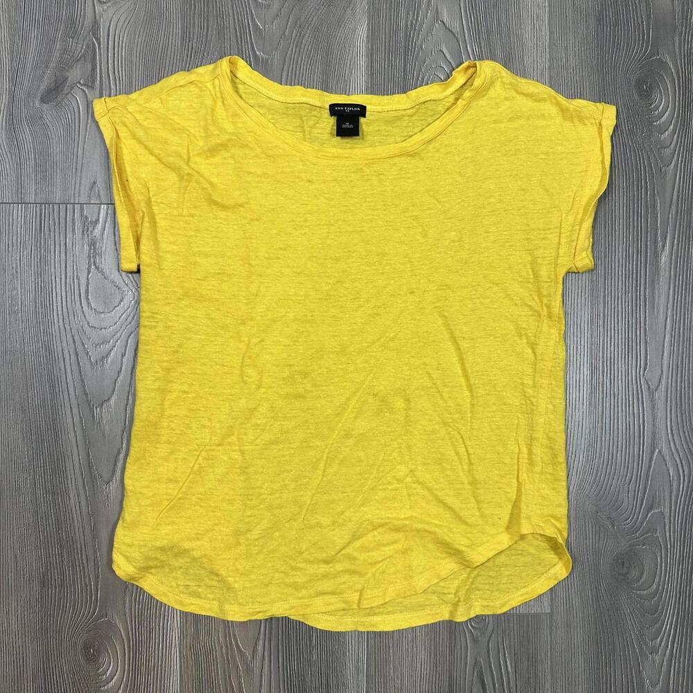 Ann‎ Taylor Bright Yellow Linen Tee